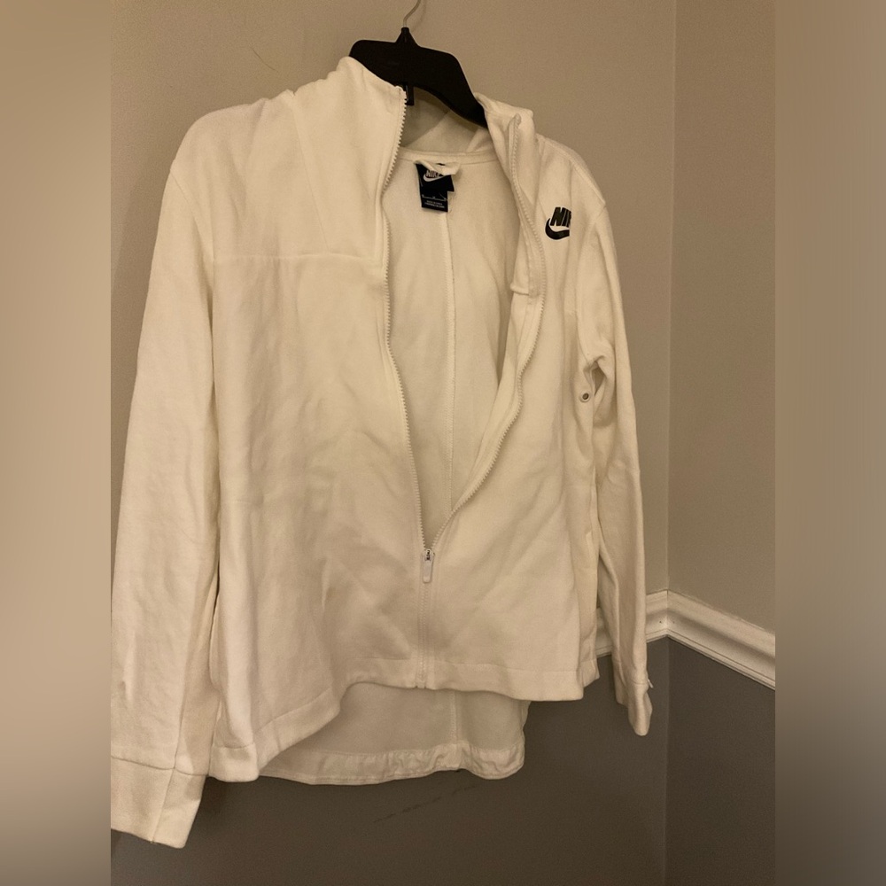 Nike White Womens Medium Zip Up Hoodie
